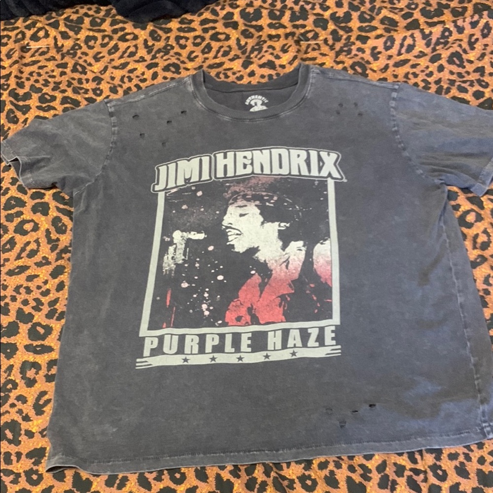 Jimi Hendrix Purple Haze Graphic Tee - Charcoal